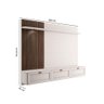 Rack com Painel Suspenso Camboriú para TV de até 70 - Branco/Nogueira - 5
