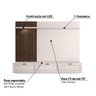 Rack com Painel Suspenso Camboriú para TV de até 70 - Branco/Nogueira - 4