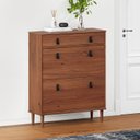 Ver imagem 3 de Sapateira Madeira Vertical Organizadora 2 Portas 1 Gaveta Mikka Castanho Idimex