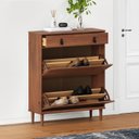 Ver imagem 2 de Sapateira Madeira Vertical Organizadora 2 Portas 1 Gaveta Mikka Castanho Idimex