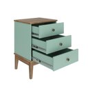 Ver imagem 3 de Mesa de Cabeceira Colonial com 3 Gavetas Mdp Mel Oliva Mb 1021 Movelbento