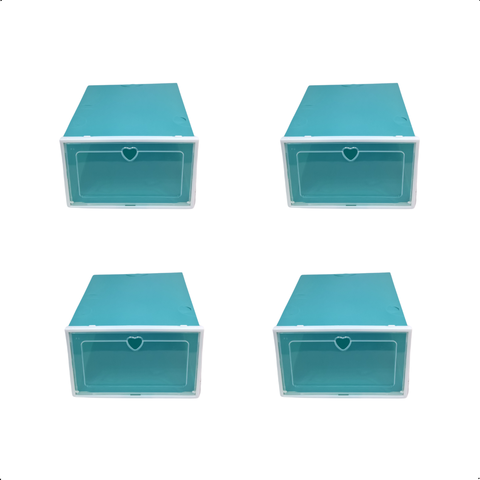 Kit 4 Caixa Organizadora Sapato Tenis Sapateira Empilhavel G