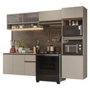 Ver imagem 2 de Armário de Cozinha Completa 260 Cm Suspenso Nice Madesa 11 Crema