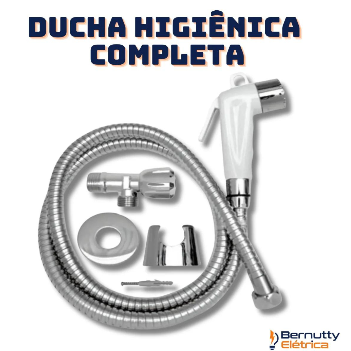 Ducha Higiênica Intima Completa Engate 1,20m Gatilho Branco - 2