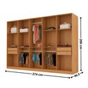 Ver imagem 3 de Guarda Roupa Casal Everest Mdf 10 Portas 4 Gavetas e 9 Prateleiras Moderna Mobilia