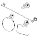 Ver imagem 1 de Kit Acessórios Banheiro Luxo Completo Metal Cromado 4 Peças