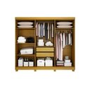 Ver imagem 2 de Armario Roupeiro Madri 6 Portas 2 Gavetas C/kit 4 Espelho Madri com Pes Chf Cinamomo/off White