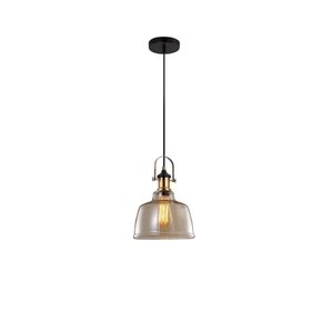 Pendente Ágata Vidro Âmbar Retro Lustre Rustico Moderno Iluminação