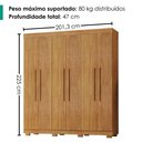 Ver imagem 3 de Guarda Roupa Casal 6 Portas 4 Gavetas 201 cm Porto Bello Cedro Rudk