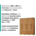 Ver imagem 5 de Guarda Roupa Casal 6 Portas 4 Gavetas 201 cm Porto Bello Cedro Rudk