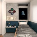 Ver imagem 1 de Quadro Decorativo Paz e Amor com Moldura Filete