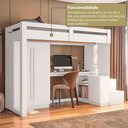 Ver imagem 4 de Cama Infantil Luare 5 Portas 2 Gavetas com Escrivaninha Branco - Pnr Móveis