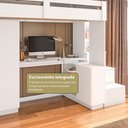 Ver imagem 6 de Cama Infantil Luare 5 Portas 2 Gavetas com Escrivaninha Branco - Pnr Móveis
