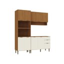 Ver imagem 2 de Cozinha Completa Modulada Safira MDF Nature Off White 190x220cm Casamia