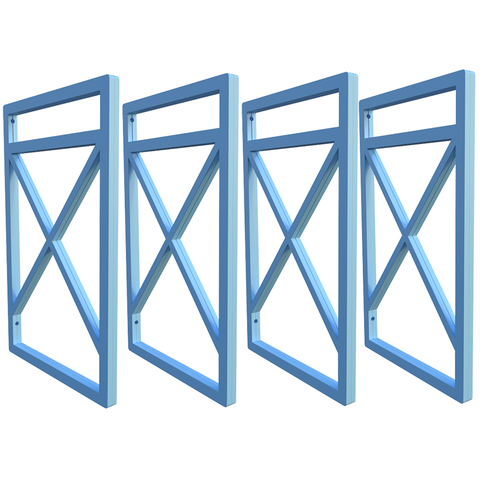Quatro Suportes Estilo Industrial P/prateleiras 20cm - Azul Bebê