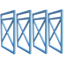 Ver imagem 1 de Quatro Suportes Estilo Industrial P/prateleiras 20cm - Azul Bebê