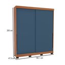 Ver imagem 4 de Guarda-roupa Casal Madri 2 Portas 2 Gavetas Azul/freijó - Politorno