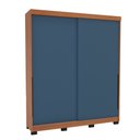Ver imagem 2 de Guarda-roupa Casal Madri 2 Portas 2 Gavetas Azul/freijó - Politorno