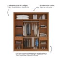 Ver imagem 5 de Guarda-roupa Casal Madri 2 Portas 2 Gavetas Azul/freijó - Politorno