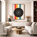 Ver imagem 3 de Quadro Canvas Bauhaus Disco Vintage 90x60cm Mold Branca