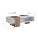Ver imagem 3 de Mesa de Centro Emovell B93 com 2 Nichos 93cm em MDP Suporta 10kg Branco e Montana