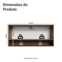 Ver imagem 3 de Armário Aéreo 105 cm 1 Porta Basculante Rustic/Preto Lille Madesa
