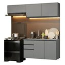 Ver imagem 6 de Armário de Cozinha Compacta Suspenso 200cm Nice Madesa 05 Cinza