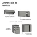 Ver imagem 3 de Armário de Cozinha Compacta Suspenso 200cm Nice Madesa 05 Cinza