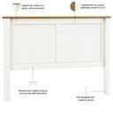 Ver imagem 3 de Cabeceira de Madeira Maciça para Cama Queen Mazzaro F06 Branco Freijó - Lyam Decor