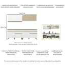 Ver imagem 4 de Armário de Cozinha Compacta 240cm Veneza Multimóveis V3696 Branco/Dourado