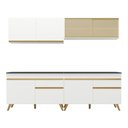 Ver imagem 7 de Armário de Cozinha Compacta 240cm Veneza Multimóveis V3696 Branco/Dourado