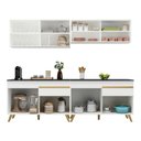 Ver imagem 6 de Armário de Cozinha Compacta 240cm Veneza Multimóveis V3696 Branco/Dourado