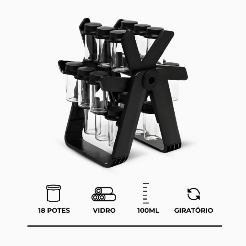 Porta Tempero Condimento Roda Gigante - 18 em 1 - 8
