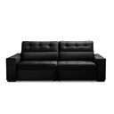 Ver imagem 2 de Sofa Retratil Reclinavel 2 Lugares 2,70 Vitória Veludo Preto Lansofbr