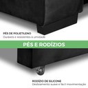 Ver imagem 7 de Sofa Retratil Reclinavel 2 Lugares 2,70 Vitória Veludo Preto Lansofbr