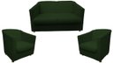Ver imagem 1 de Kit Namoradeira + 2 Poltronas Decorativa Biane Suede Verde Pés Cromado Mz Decor