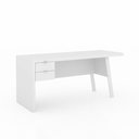 Ver imagem 3 de Escritório com Mesa para Computador 2 Gavetas com Armário Prateleiras Portas Branco - Fdecor