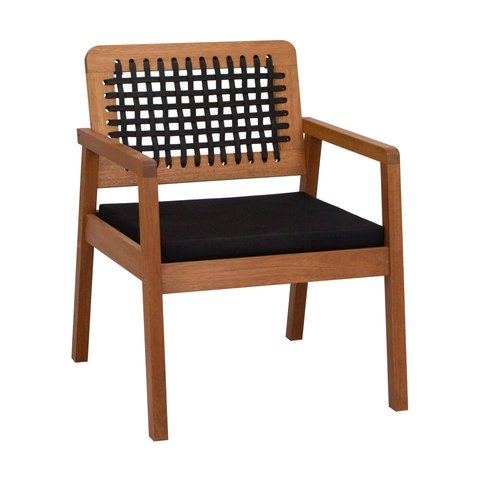 Poltrona Garden Trançada Corda - Natural/Preto