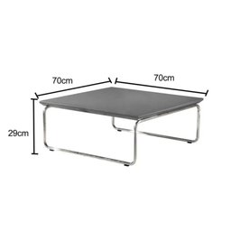 Conjunto Mesa de Centro Kairos Base Cromada LarFlex:Castanho - 3 Conjunto Mesa de Centro Kairos Base Cromada LarFlex:Castanho - 3