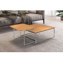 Ver imagem 1 de Conjunto Mesa de Centro Kairos Base Cromada LarFlex:Castanho