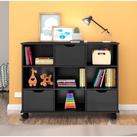 Nicho Organizador Preto com 3 Gavetas Pretas 1478 Qmovi