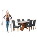 Ver imagem 6 de Conjunto de Mesa Sala de Jantar Tampo com Vidro 1,60m 6 Cadeiras Grécia Dobuê