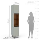 Ver imagem 2 de Armário Paneleiro 36,8cm com 2 Portas e 2 Nichos 250009 Koya Politorno Moveis