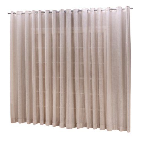 Cortina linho tecido 3,00x2,80 Para Varão Simples:Avelã