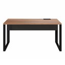 Ver imagem 1 de Plataforma Trabalho Individual com Caixa de Tomadas F5 Office 135cm Industrial Nogal e Preto Marrom