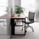 Ver imagem 5 de Plataforma Trabalho Individual com Caixa de Tomadas F5 Office 135cm Industrial Nogal e Preto Marrom