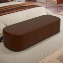 Ver imagem 2 de Kit 02 Puffs Decorativos Orgânicos para Living Quarto 195cm Doha W01 Couríssimo Marrom - Lyam Decor