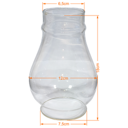 Cúpula Manga Tupan Vidro para Lampião e Decoração Retrô:incolor Brilho/liso - 2