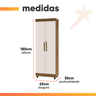 Armário Multiuso 2 Portas com Chaves Texas Jequitiba /off White - 3
