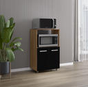 Ver imagem 1 de Balcão Multiuso de Cozinha com 2 Portas Tais para Forno Microondas Savana/preto - Moblis
